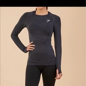Gymshark Seamless Black Marl Longsleeve